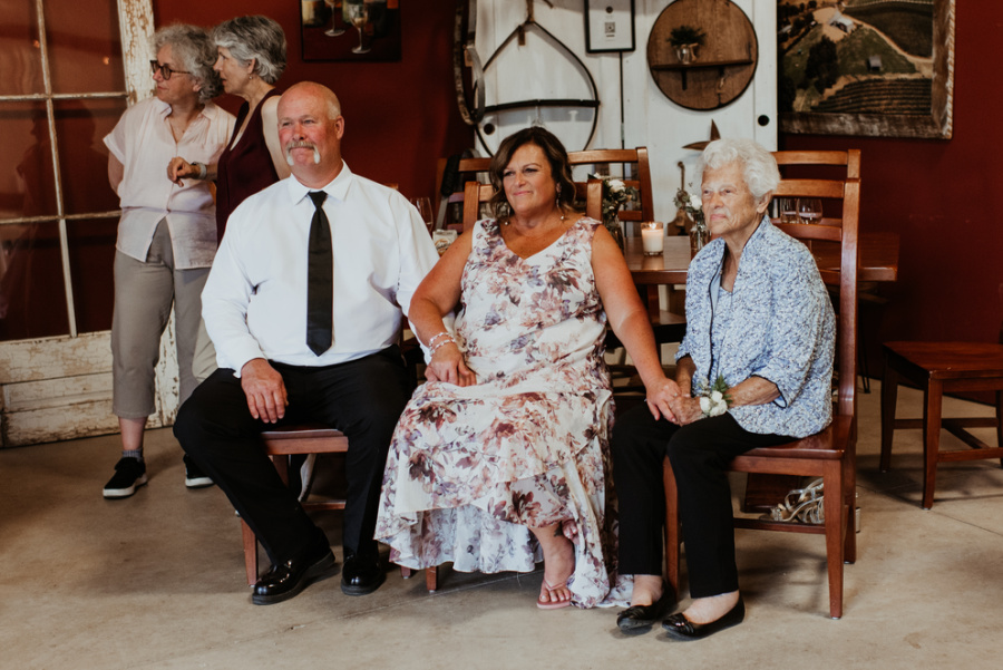 Guests at wedding reception