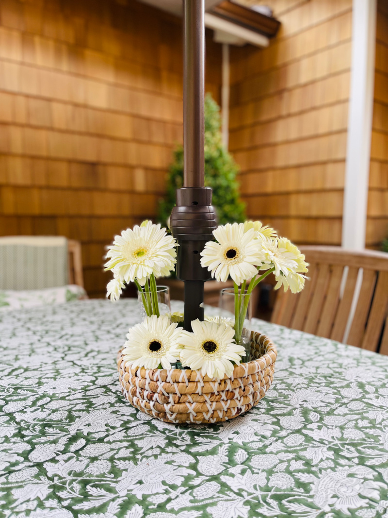 Outdoor Table Umbrella Pole Decor