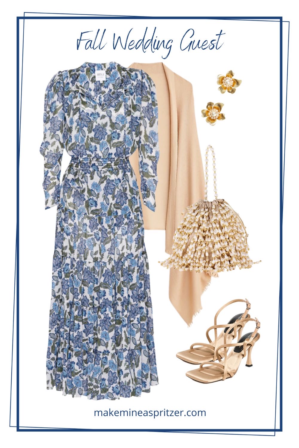 Fall Wedding Guest Dress from Misa collage.