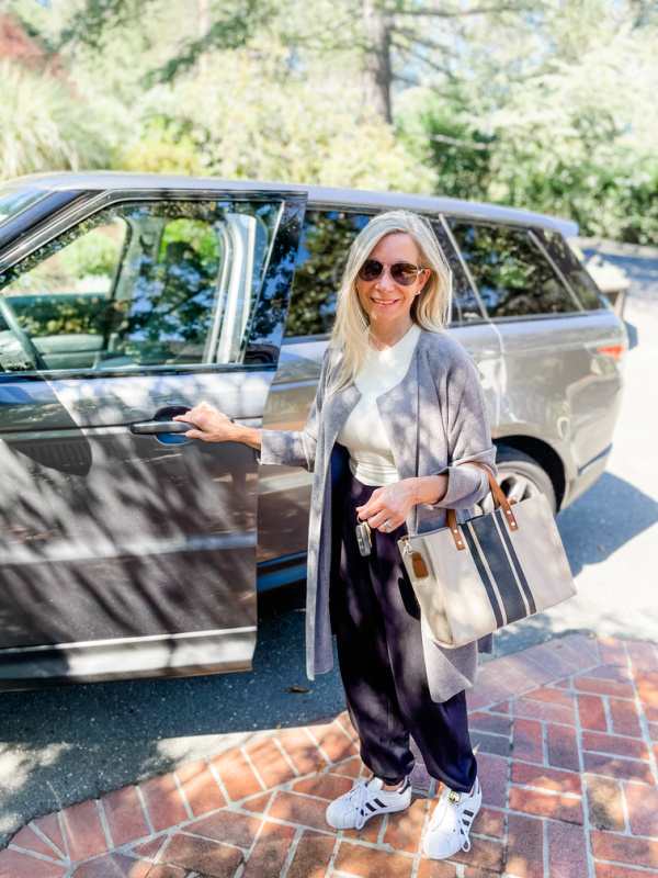 woman about to get in car.