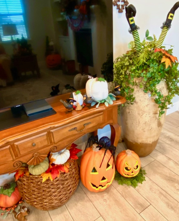 Interior Halloween decor.