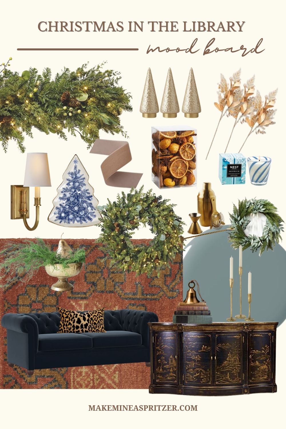 Christmas in the library moldboard collage.