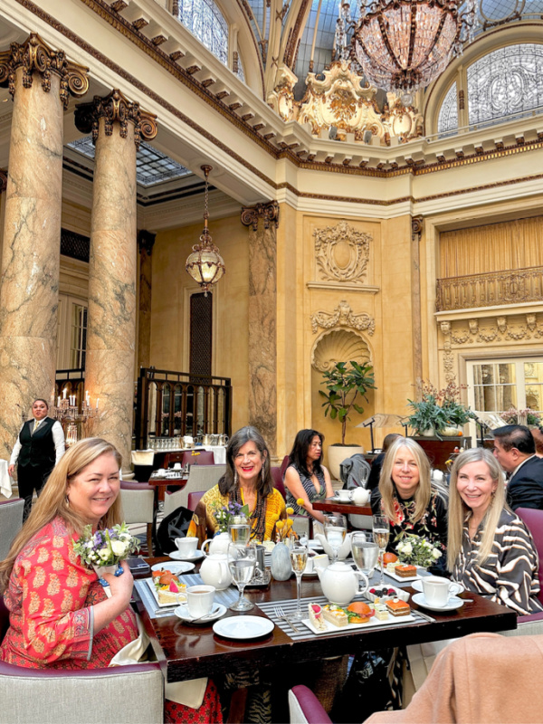 Ladies having tea at the Palace Hotel.