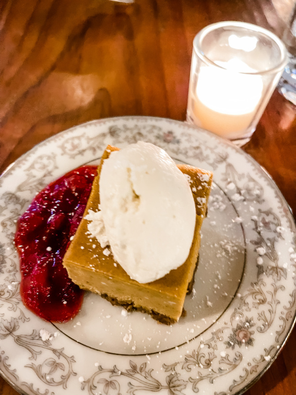 Pumpkin Cheesecake at Main Street Kitchen.