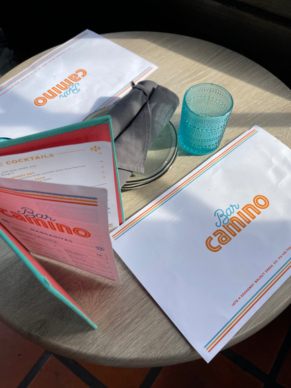 Menus on a table for two.