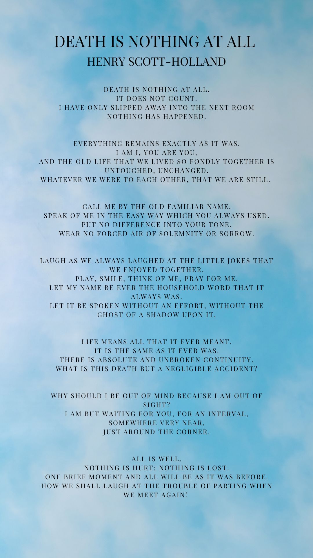 Death is Nothing At All.