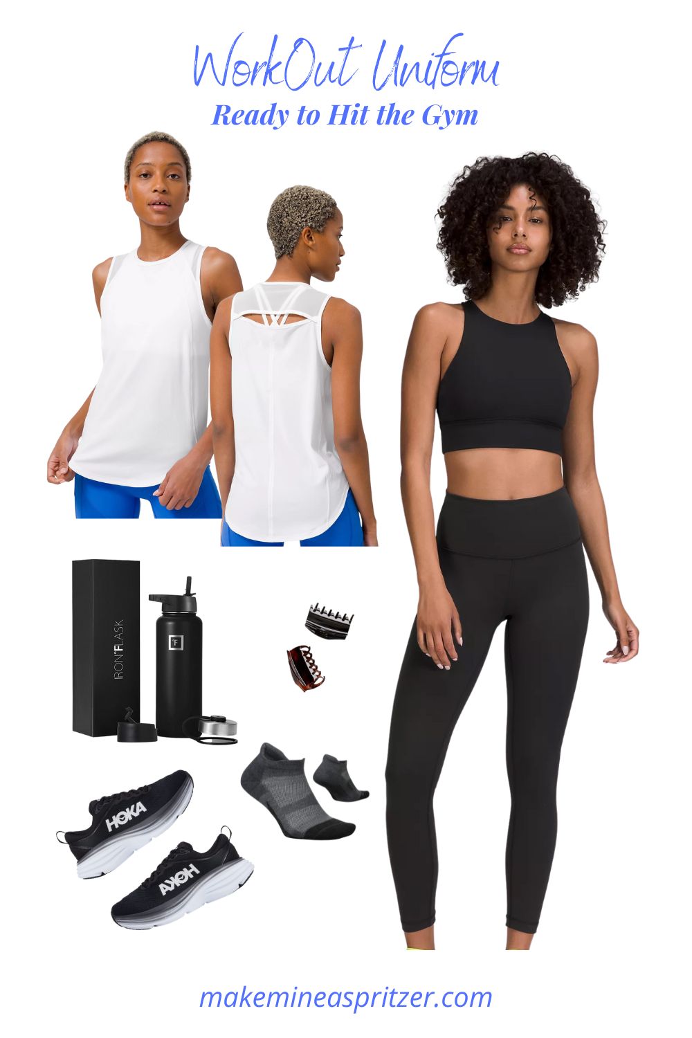 Workout uniform collage.