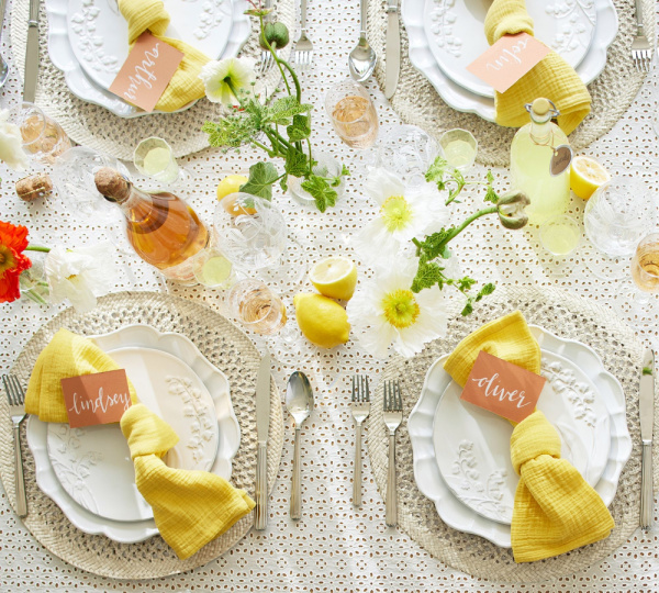 Table setting from Pottery Barn.