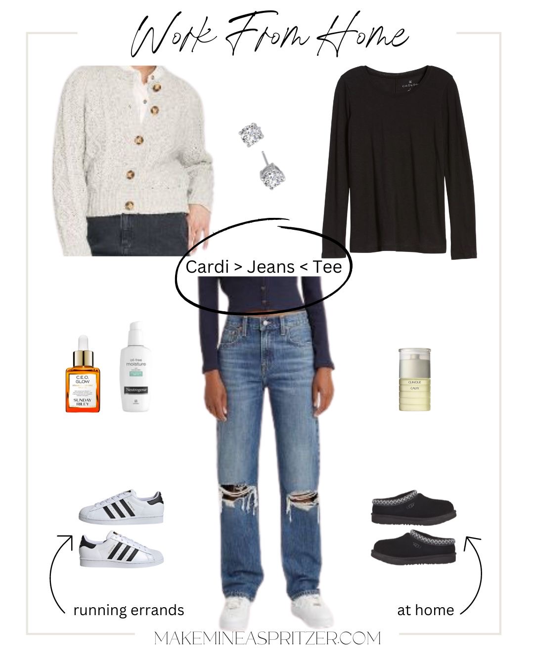 Casual outfit collage.