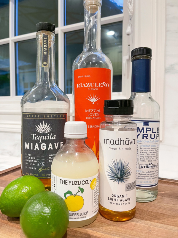 Yuzu Mezcal Margarita Ingredients.