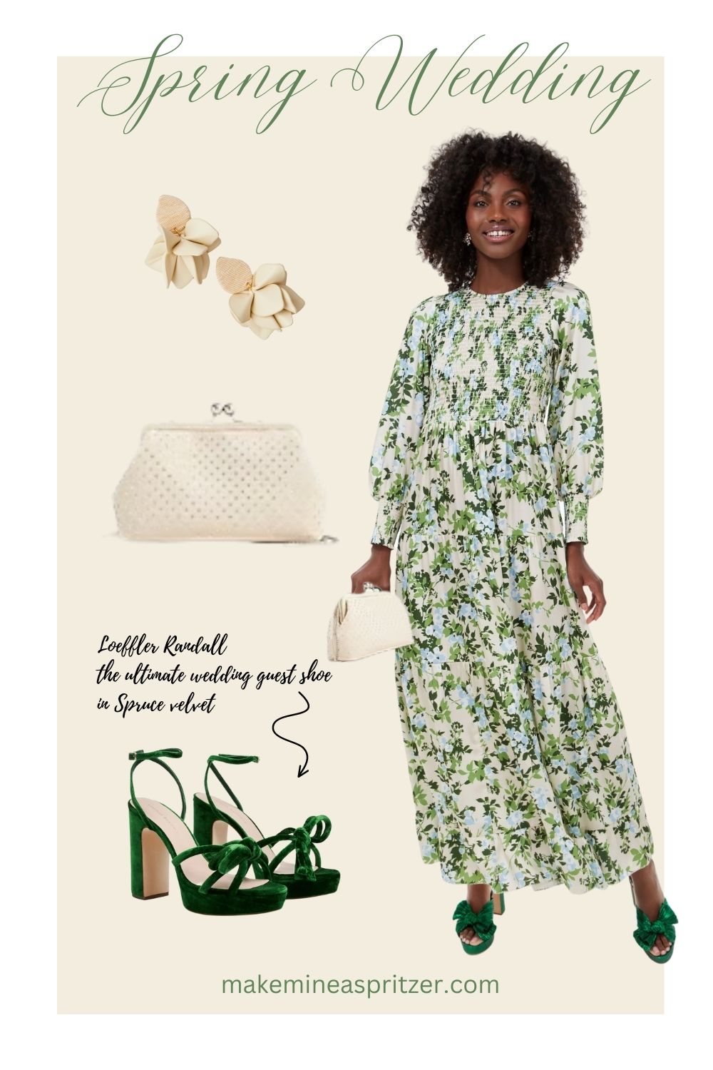 Floral dress from Anthropology, perfect wedding guest dress look.