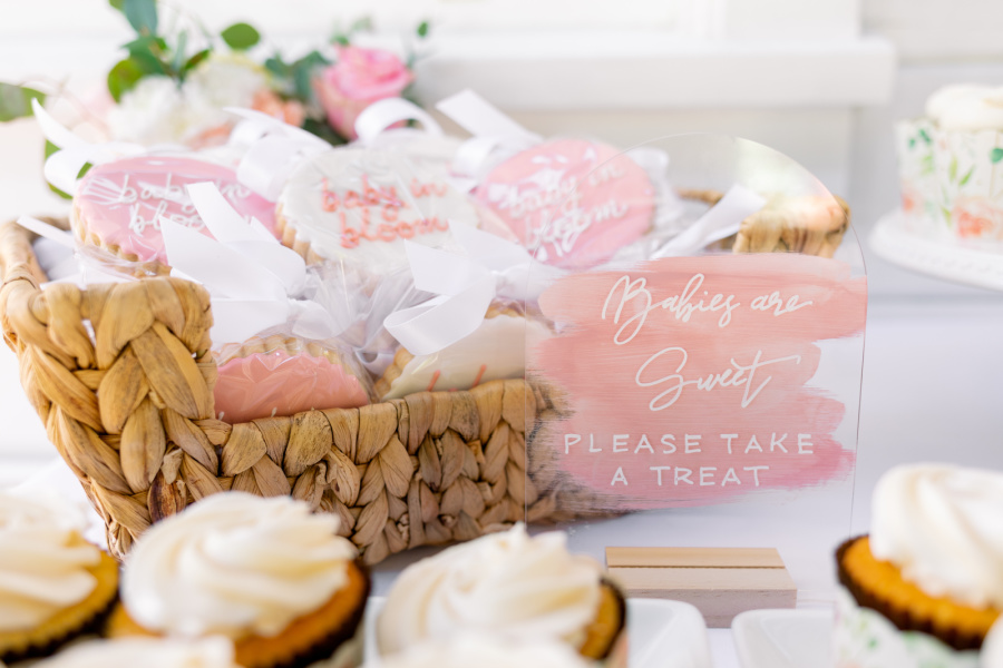 Baby shower dessert buffet.
