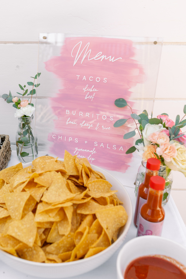 Baby shower table signs.