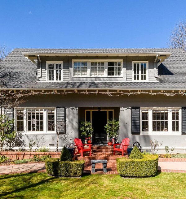 Exterior of a Dutch colonial home in San Mateo County.