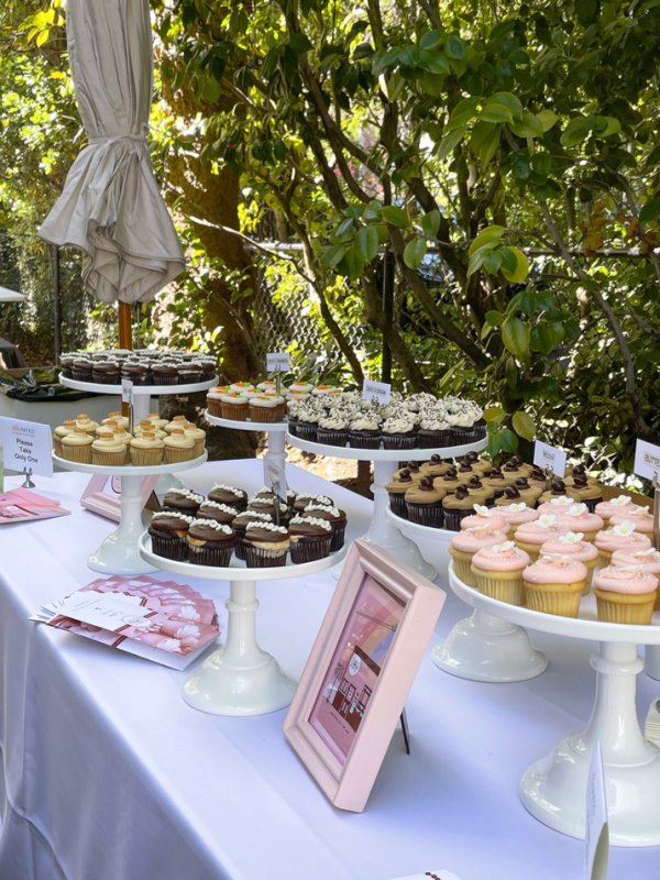 Sibby's Cupcakery display table at SolMateo kitchen tour.