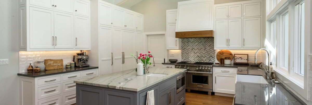 Renovated kitchen in classic ranch house.