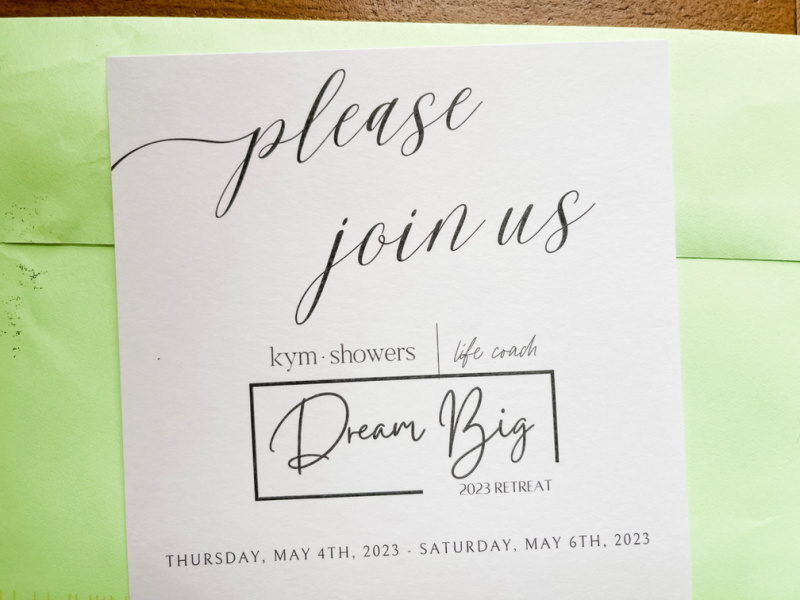 Dream Big Retreat Invitation