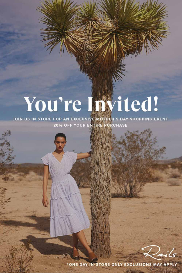 Rails Palo Alto Mother's Day Shopping Event.