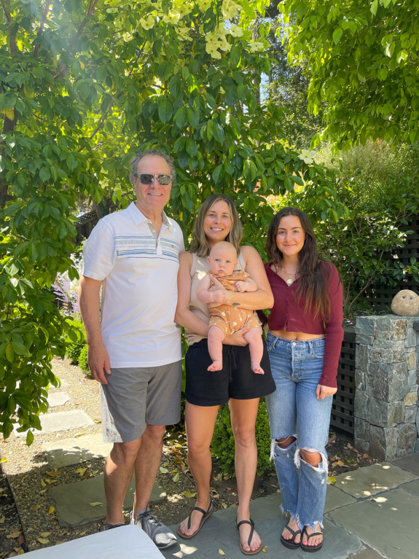 Uncle Jim with nieces and baby Rett.