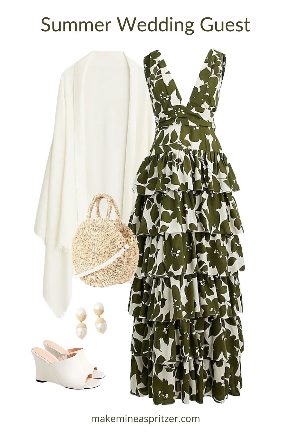 Wedding Guest look collage.