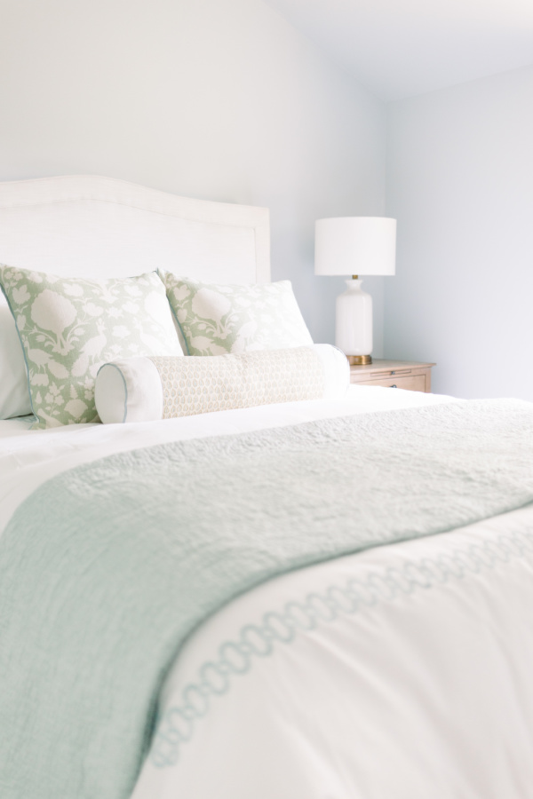 Blue and white guest bedroom.
