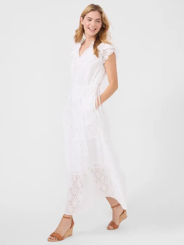 J.McLaughlin white eyelet summer dress.