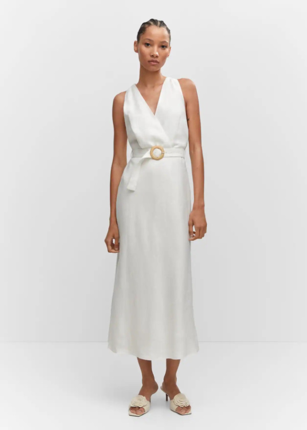 Mango white linen dress.