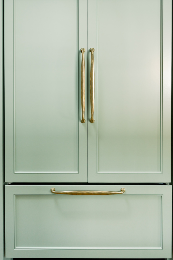 Painted panel refrigerator front.