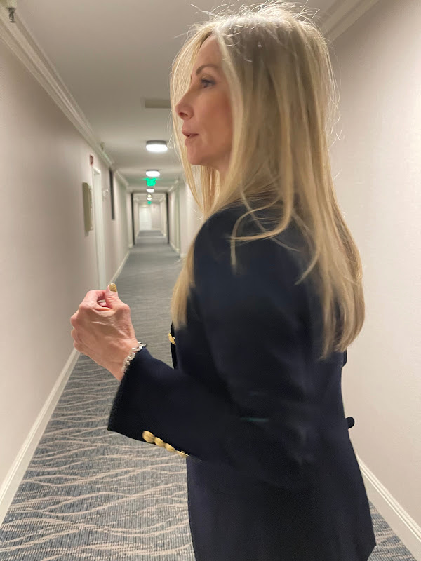 Woman wearing Veronica Beard Miller Jacket.