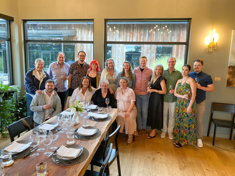 Family photo in members room at Resonance Wines.