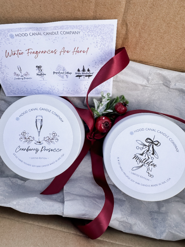 Hood Canal winter fragrance candles.
