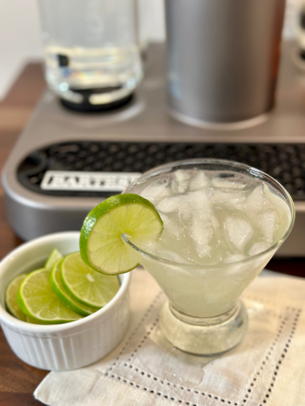 Margarita next to Bartesian Cocktail Maker.