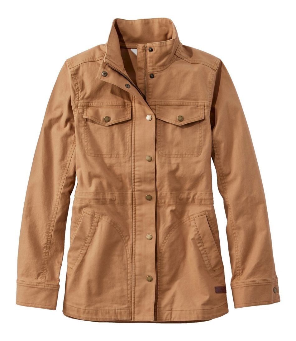 LL Bean Utility Jacket in Honey Brown.