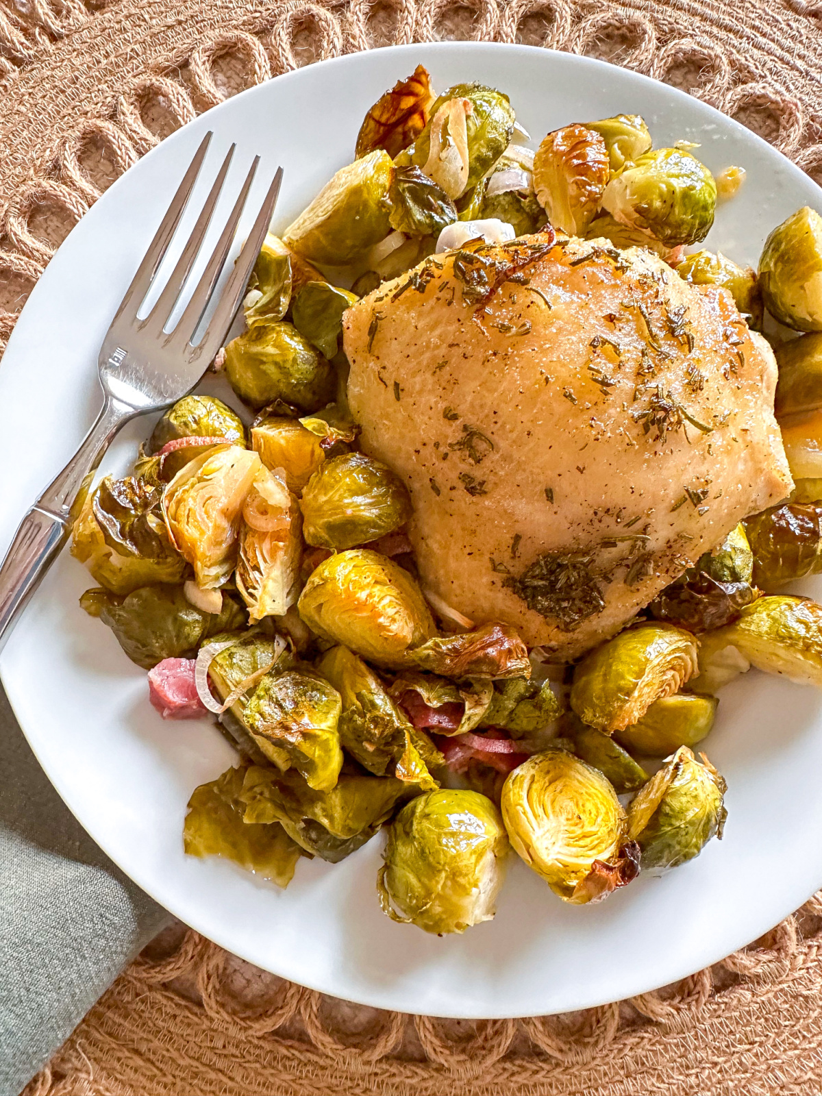 Plate of Sheet Pan Chicken.