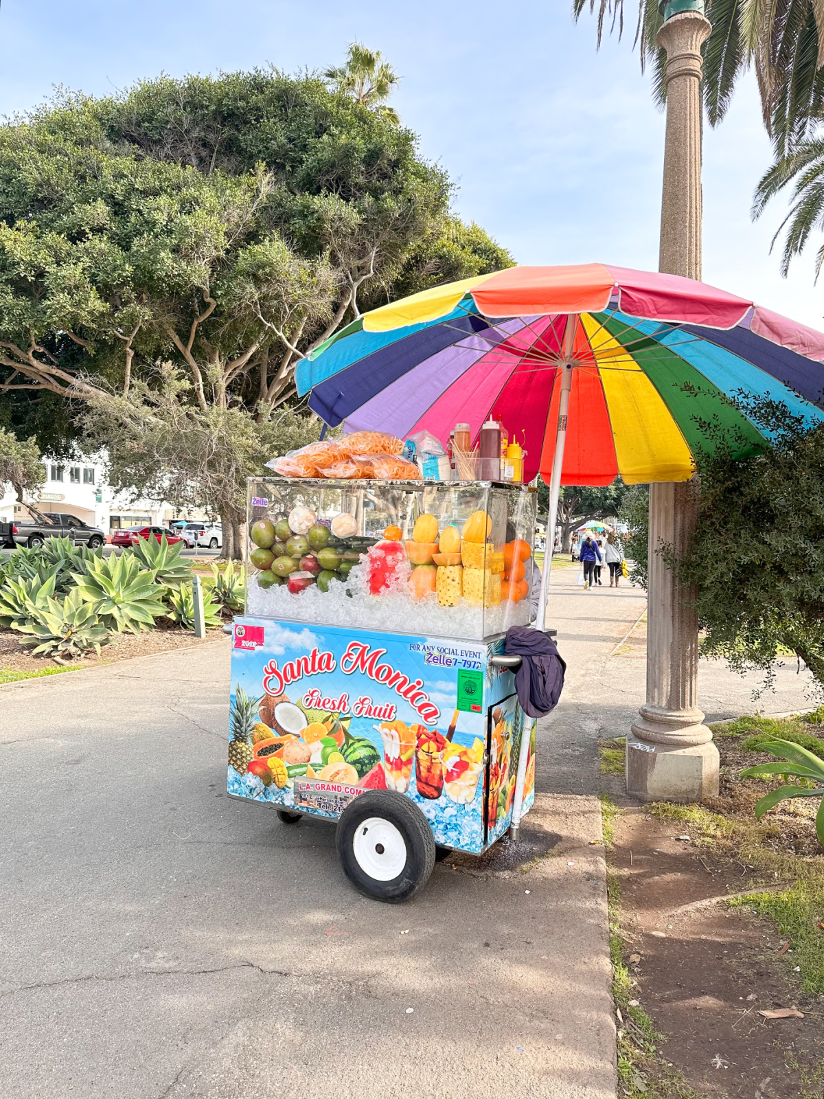 Colorful fruit stand along the beach in Santa Monica.