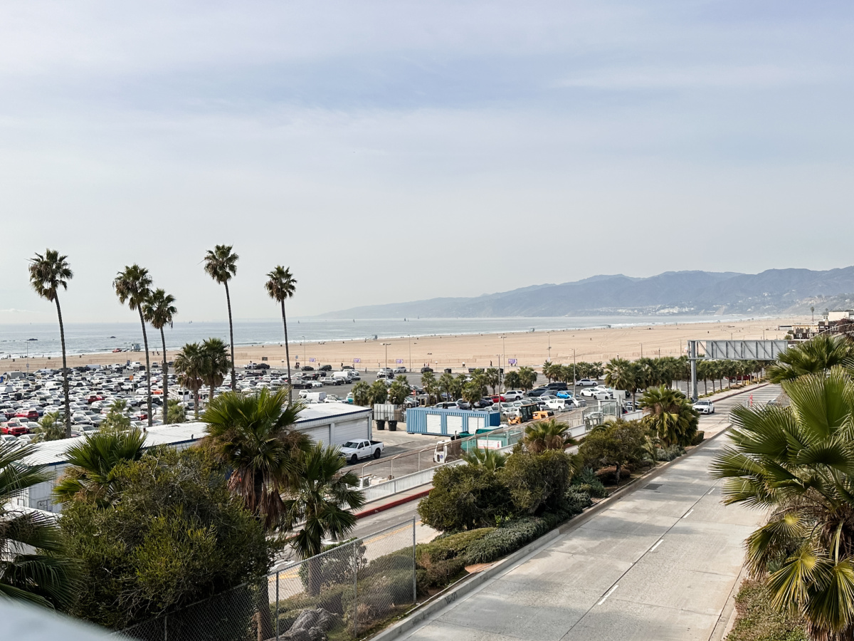 Overpass overlooking the ocean in Santa Monica.