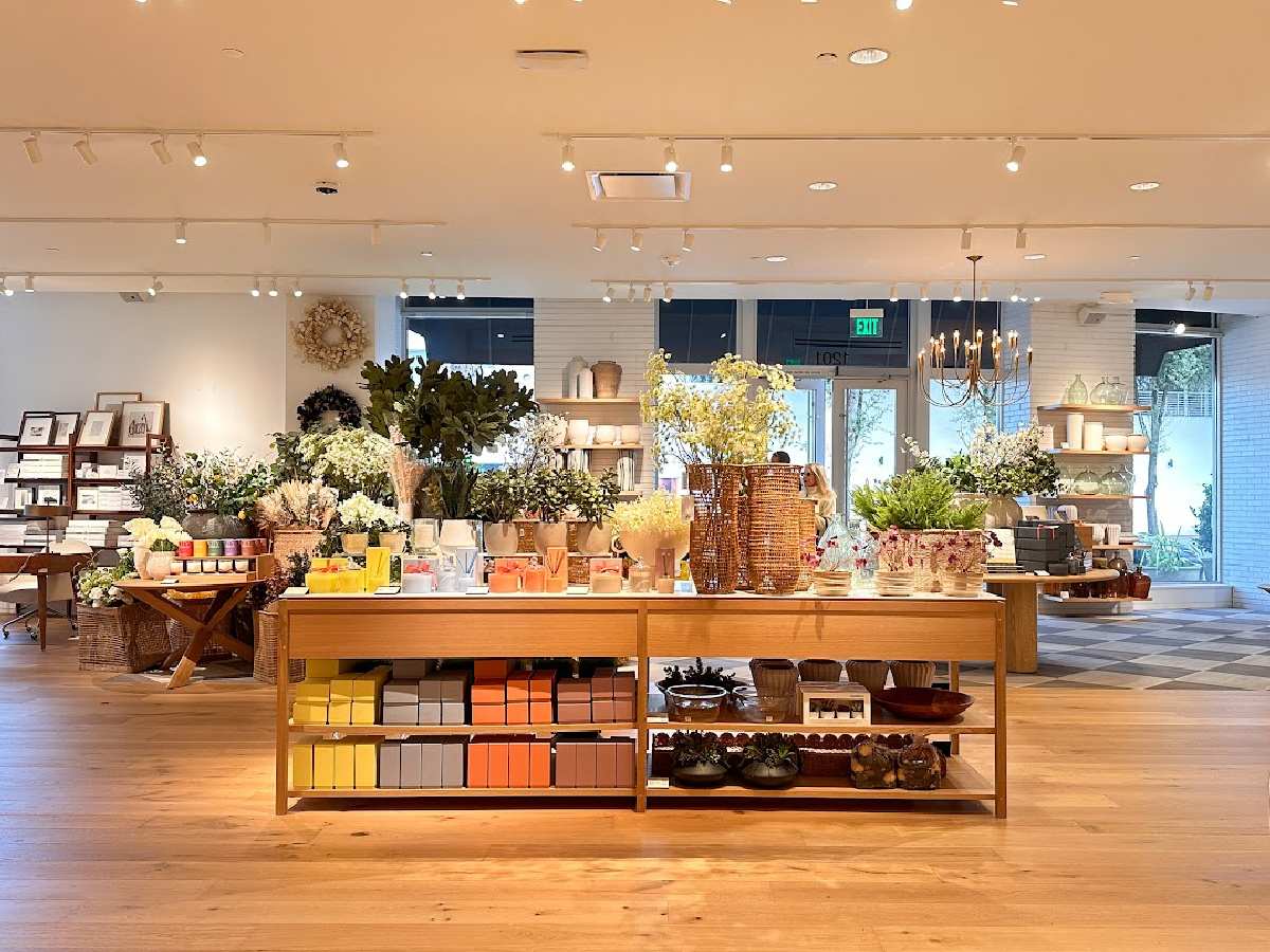 Interior of Crate & Barrel store in Walnut Creek.