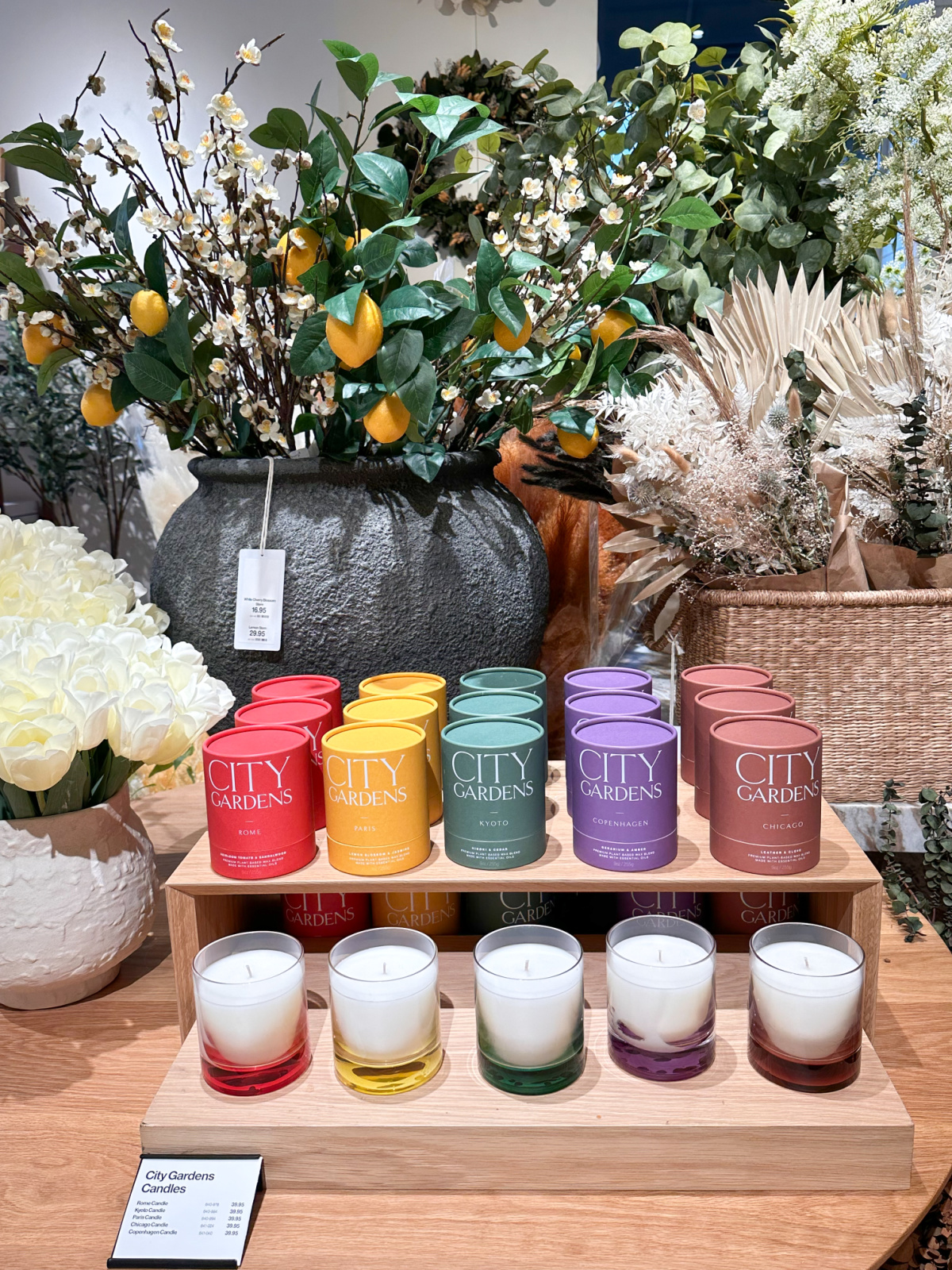 City Candle display at Crate & Barrel.