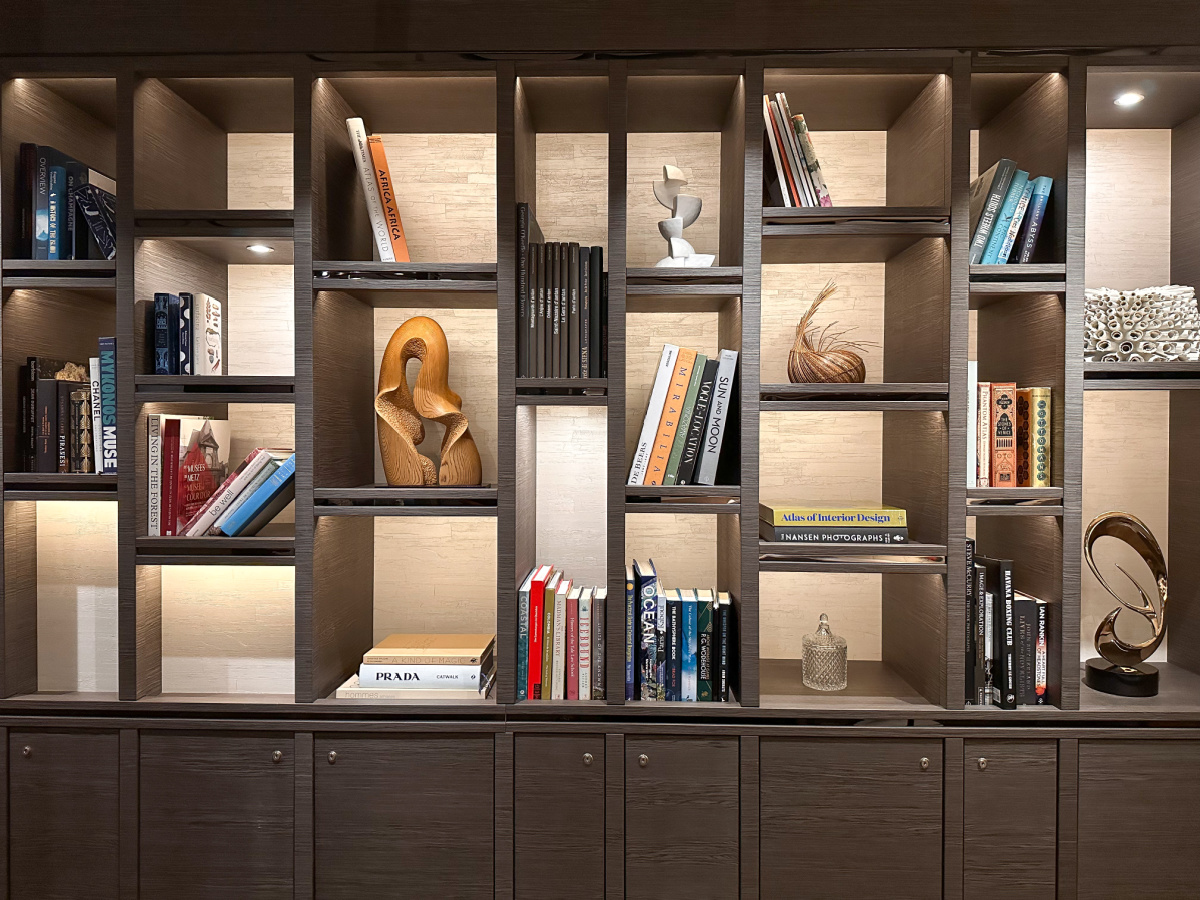 Library in the Living Room aboard Evrima.