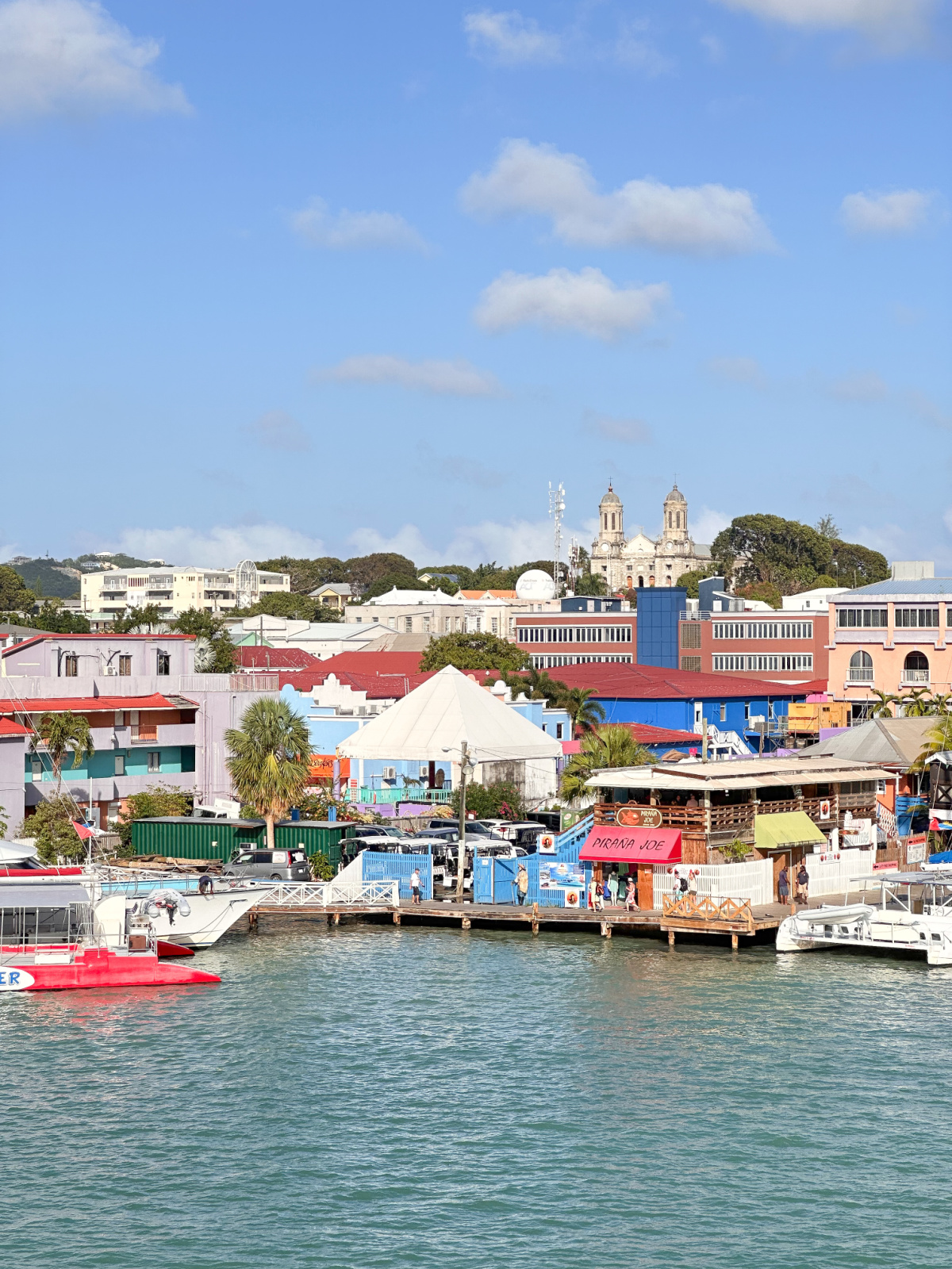 St. John's Cathedral in hills of Antigua.
