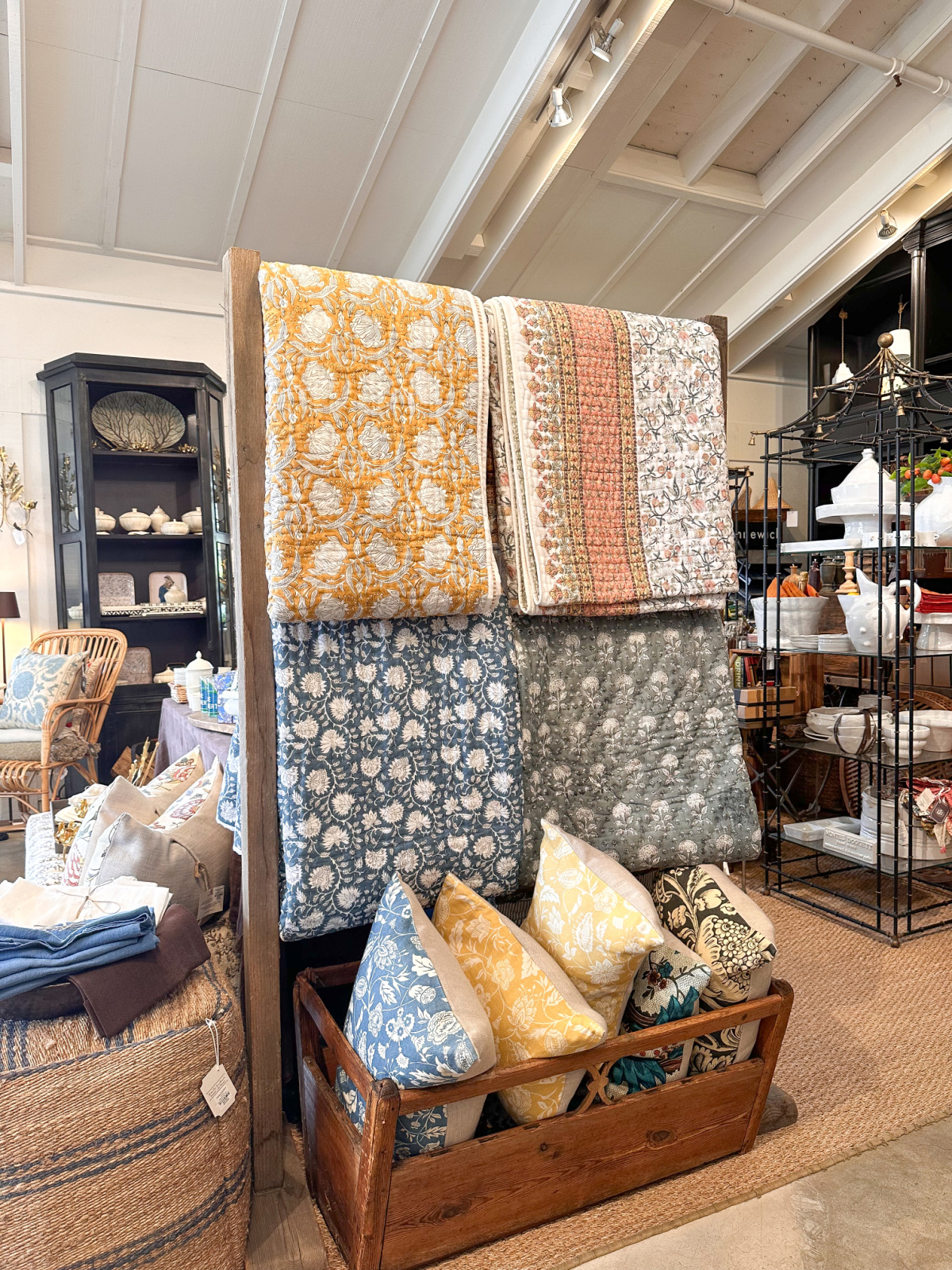 Blankets on display at Emily Joubert.