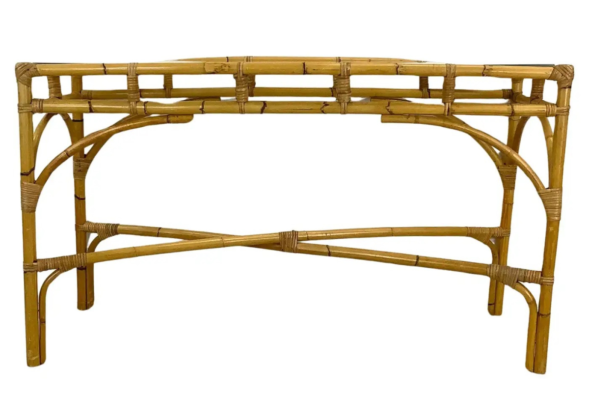 Vintage Coastal Bamboo Console Table on 1stDibs.