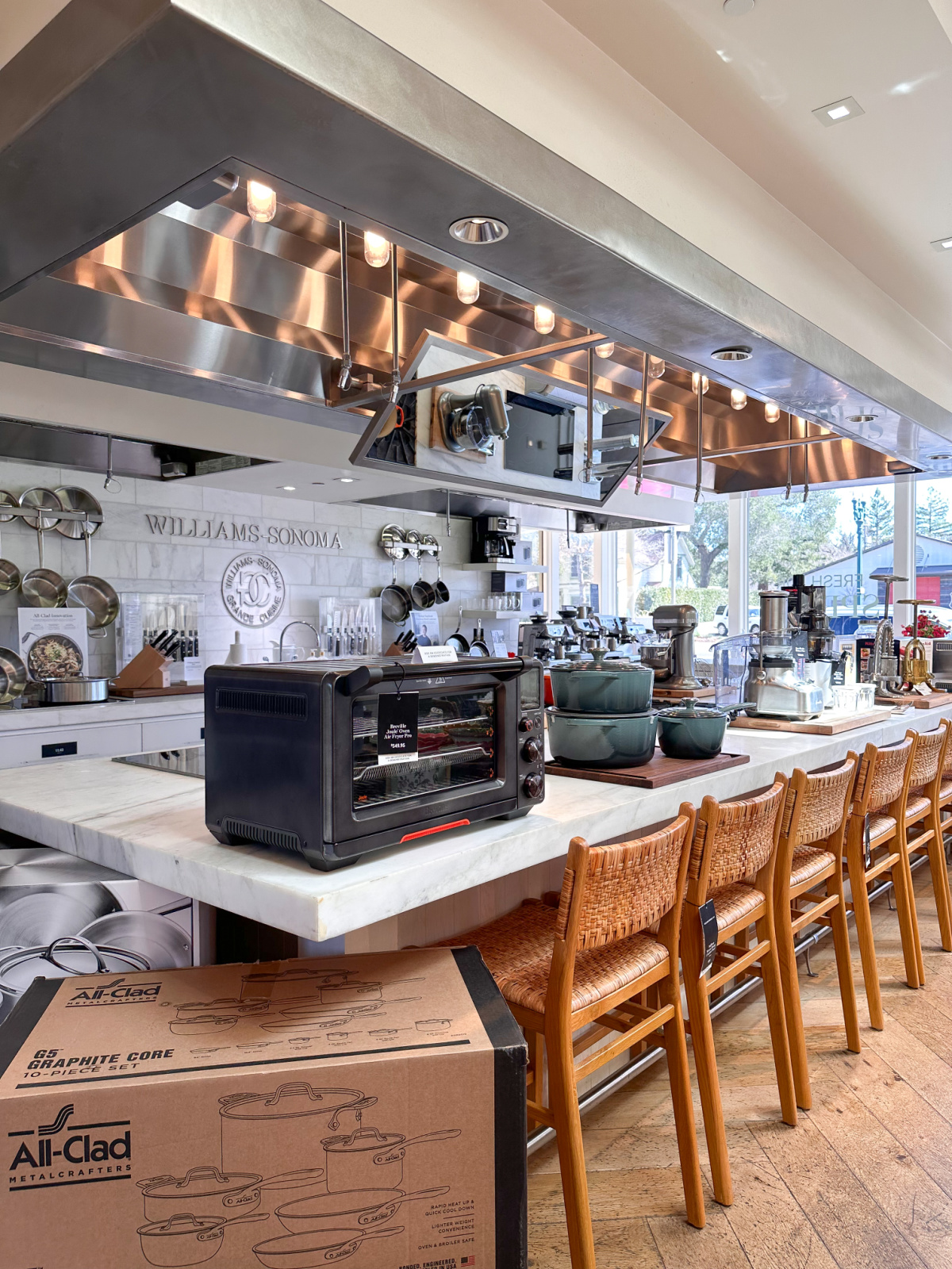 Demonstration kitchen at William Sonoma in Sonoma.