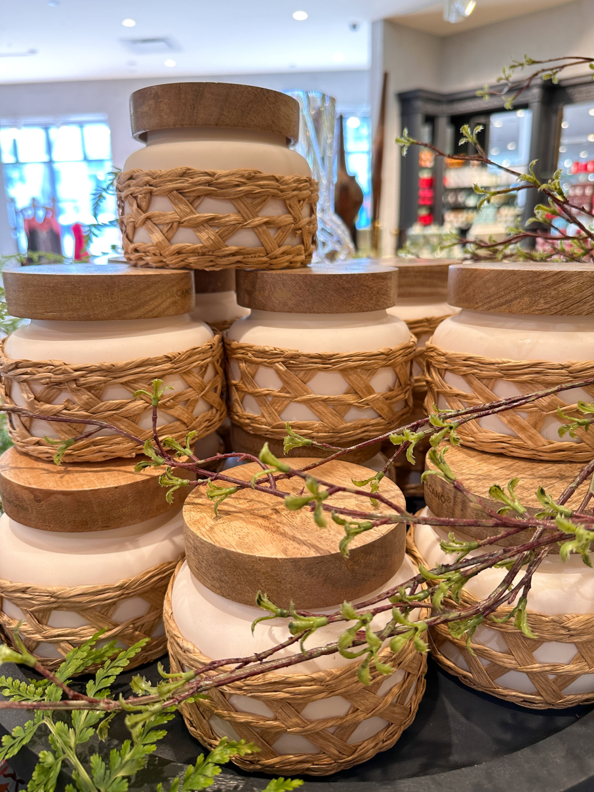 Woven candle jars at Anthropology.