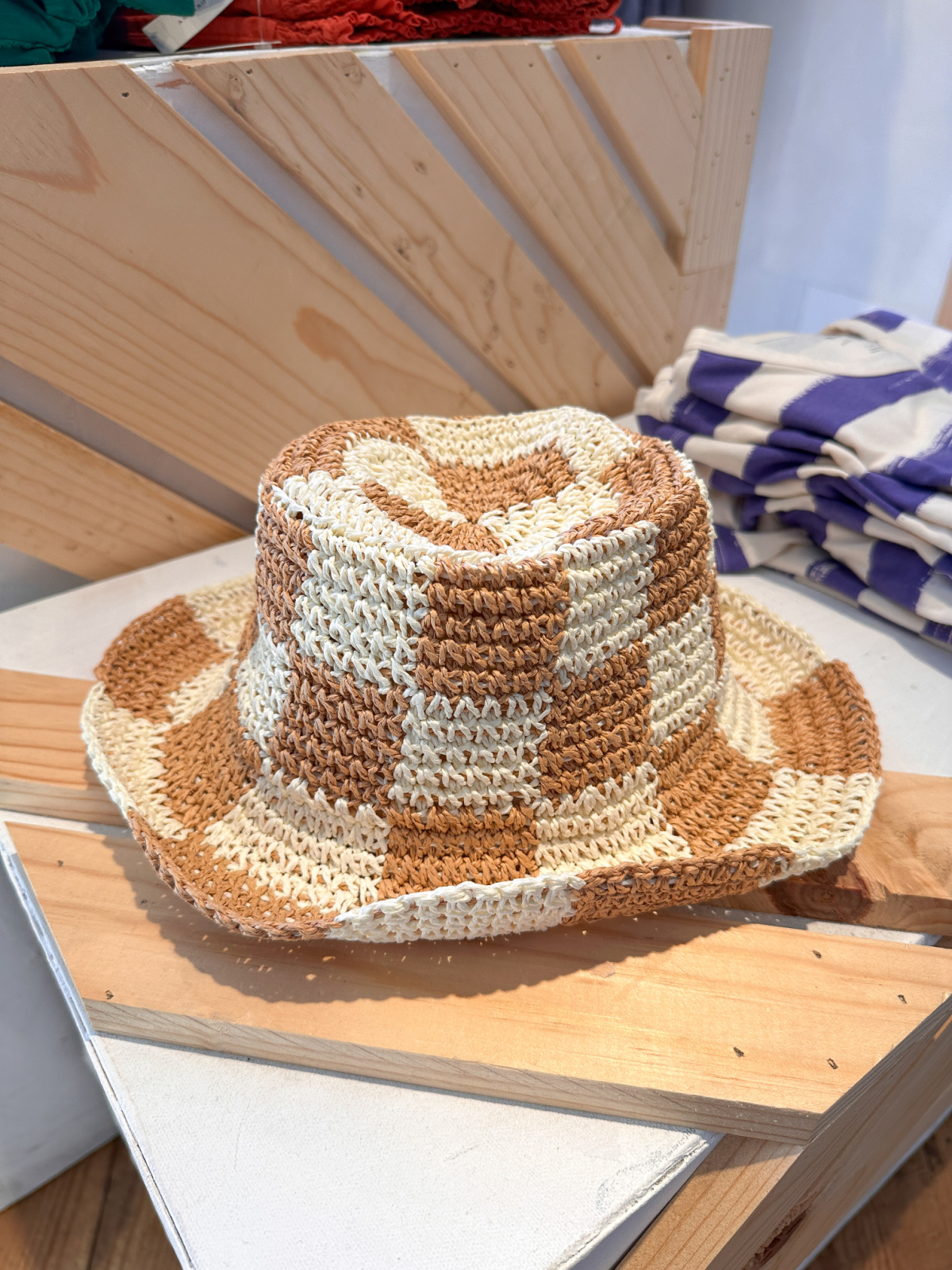 Checkerboard hat at Anthropology.