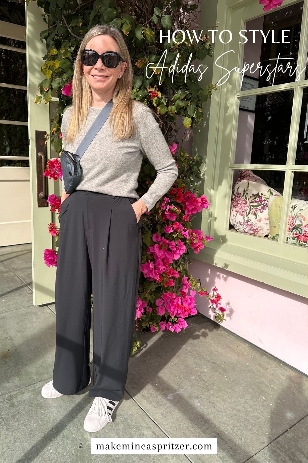 How to Style Adidas Superstars Pinterest collage.