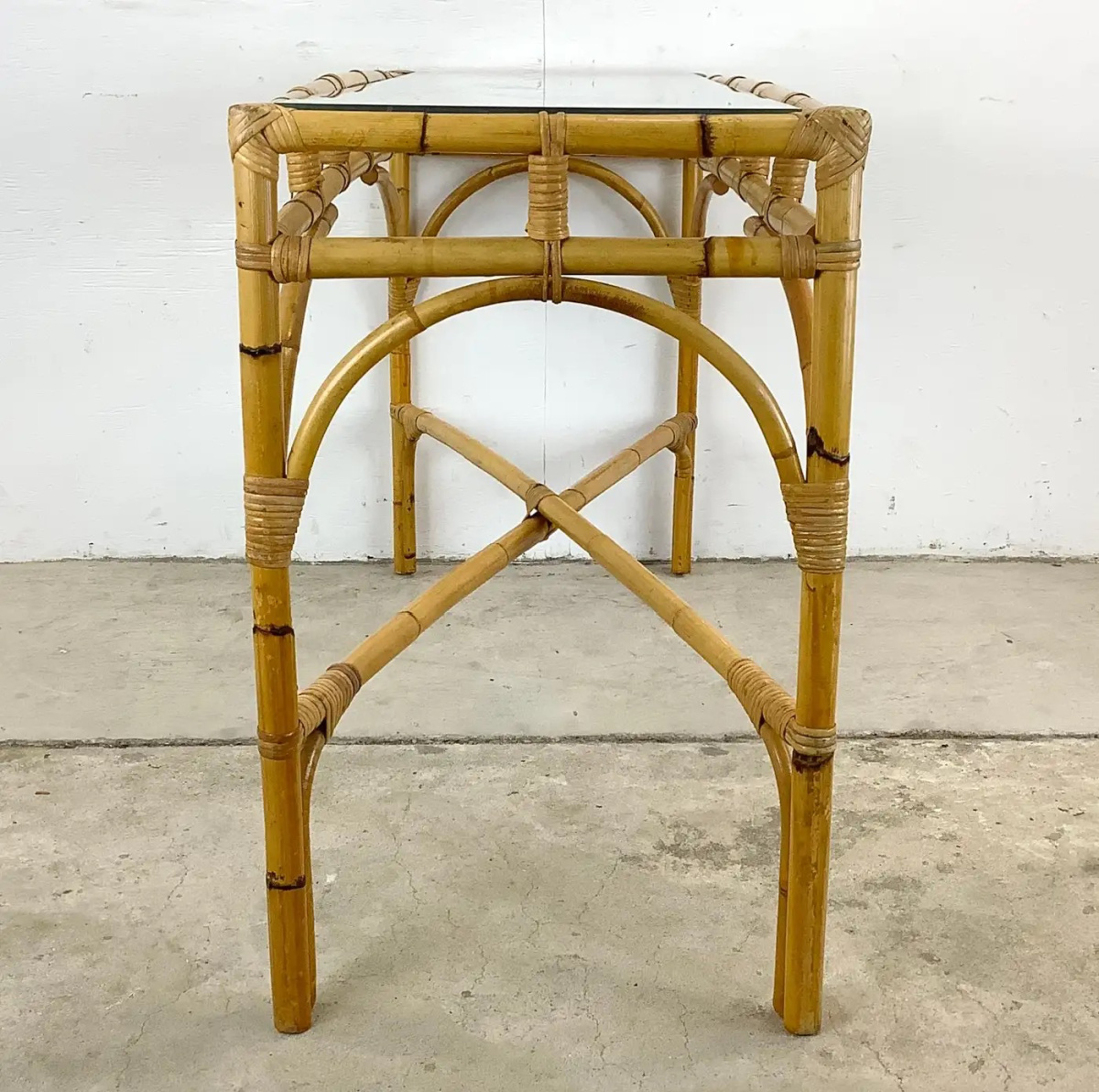 Bamboo console table.