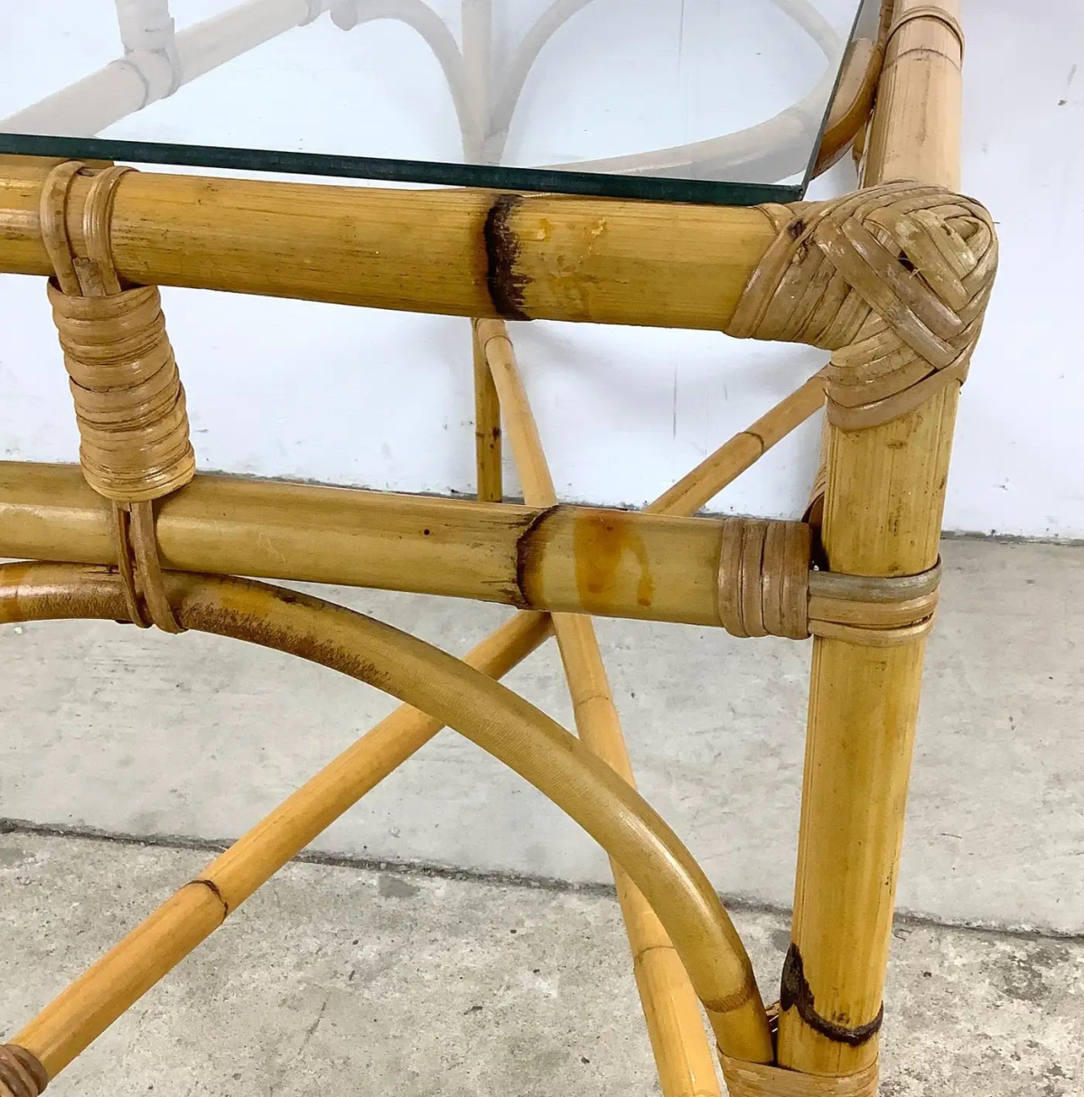 Bamboo console table.