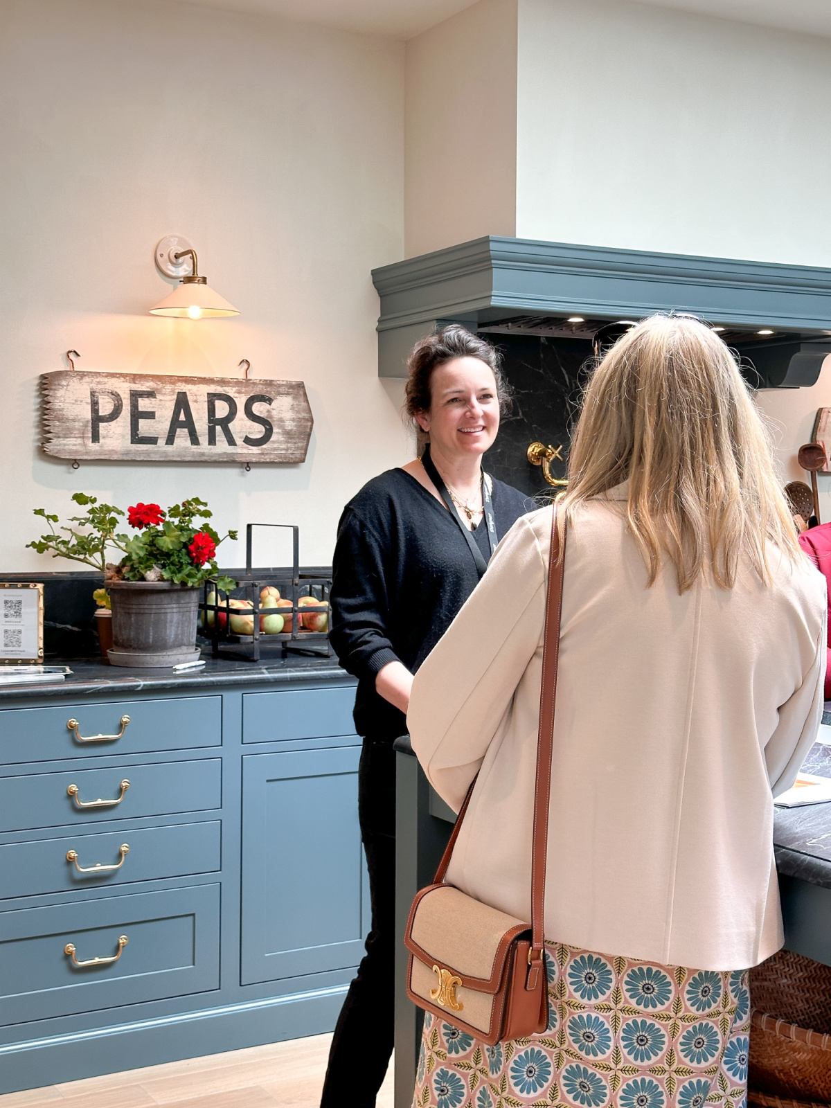 CHANTAL LAMBERTO chatting with Kim of Northern California Style.