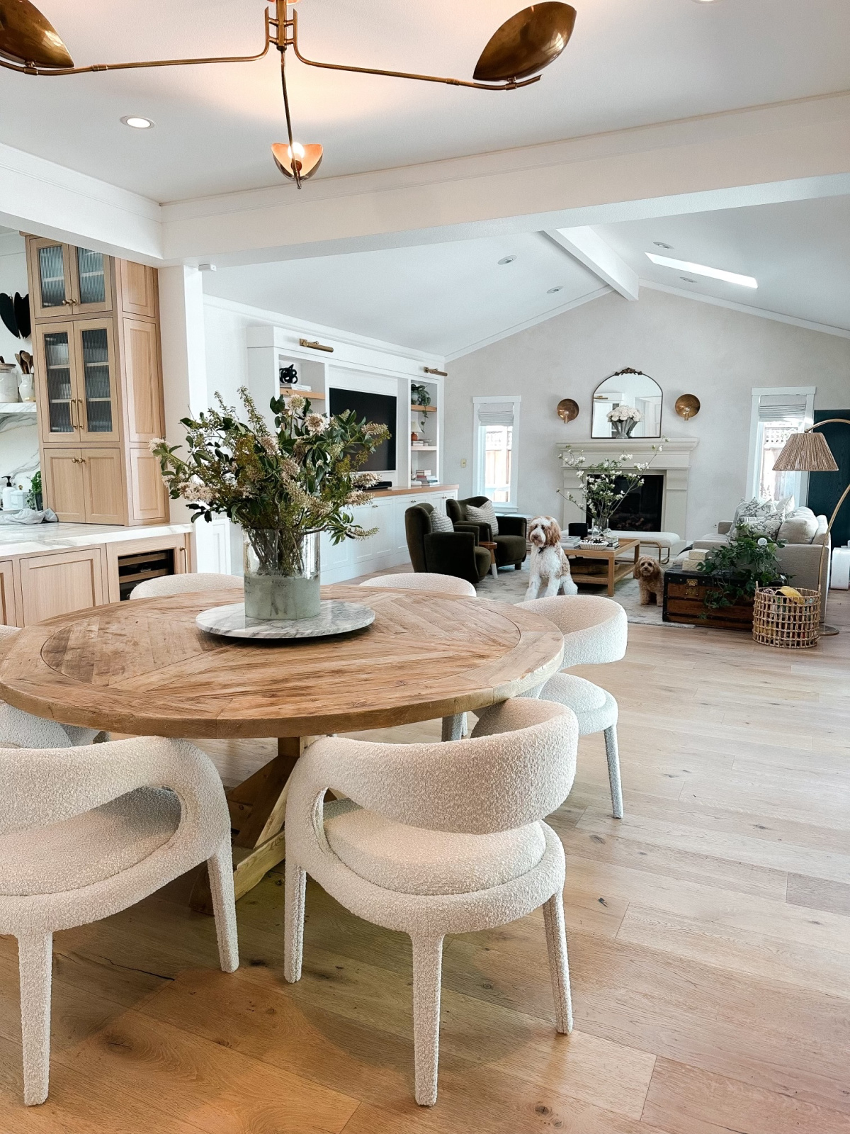 Dining room and living room of beautiful contemporary home.